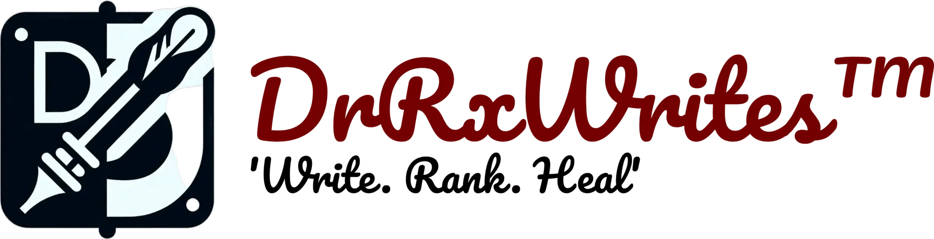 DrRxWrites logo – medical and SEO content writing by pharmacist Dr. Hasnain Siraj Memon
